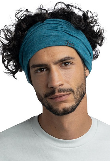 Бандана Buff Merino Lightweight Solid Teal - Фото 2 большая