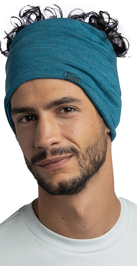 Бандана Buff Merino Lightweight Solid Teal - Фото 3 большая