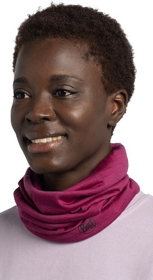 Бандана Buff Merino Lightweight Solid Magenta - Фото 3 большая