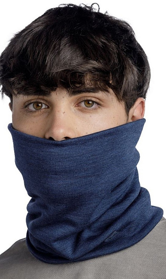 Шарф Buff Merino Heavyweight Solid Night Blue - Фото 2 большая