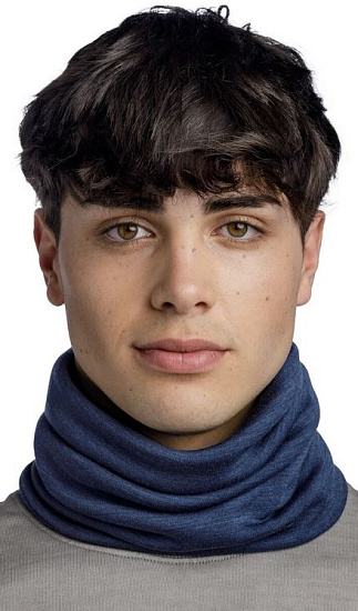 Шарф Buff Merino Heavyweight Solid Night Blue - Фото 3 большая
