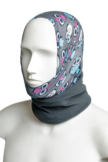 Бандана 4Fun Polartec Owl Grey - Фото 4 большая