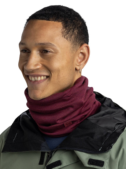 Шарф Buff Merino Heavyweight Solid Tibetan Red - Фото 3 большая