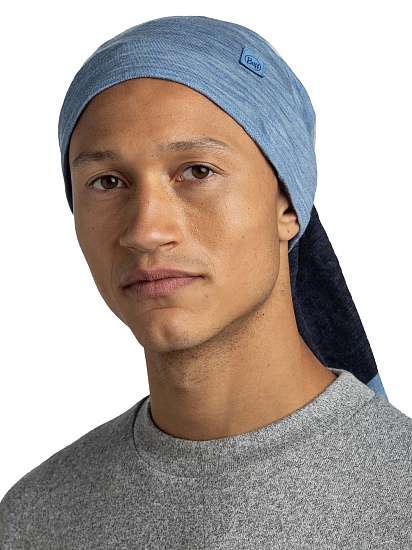 Бандана Buff Merino Move Block Lake Blue - Фото 3 большая