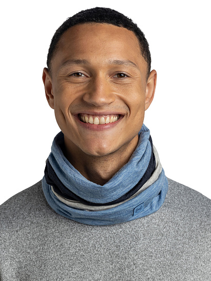 Бандана Buff Merino Move Block Lake Blue - Фото 4 большая