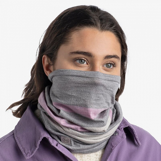 Бандана Buff Merino Move Light Grey - Фото 4 большая