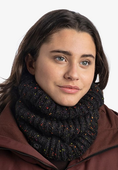 Шарф Buff Knitted & Fleece Kim Black - Фото 3 большая