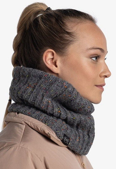 Шарф Buff Knitted & Fleece Kim Grey - Фото 5 большая