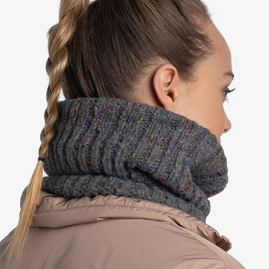 Шарф Buff Knitted & Fleece Kim Grey - Фото 6 большая