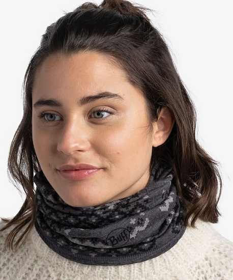 Бандана Buff Merino Lightweight Faizen Grey - Фото 3 большая