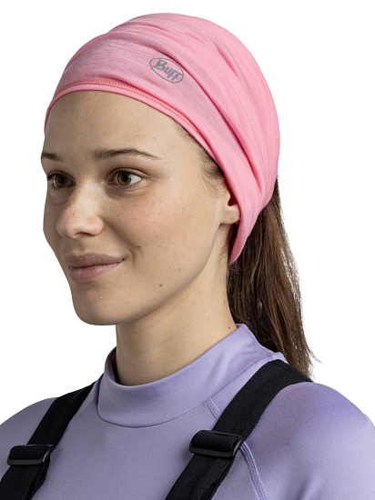 Бандана Buff Merino Lightweight Solid Rose Pink - Фото 4 большая