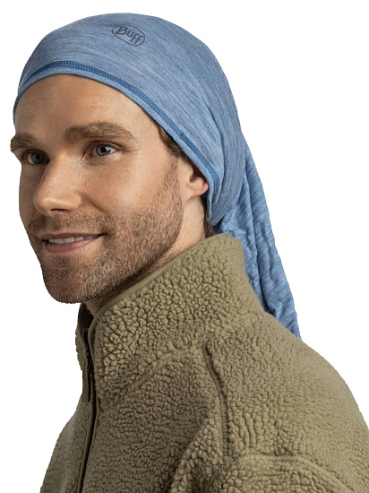 Бандана Buff Merino Lightweight Solid Lake Blue - Фото 4 большая