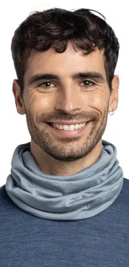 Бандана Buff Merino Lightweight Solid Flint - Фото 4 большая
