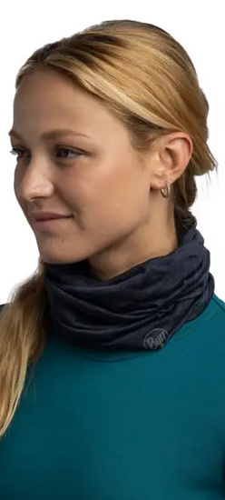 Бандана Buff Merino Lightweight Solid Night Blue - Фото 4 большая