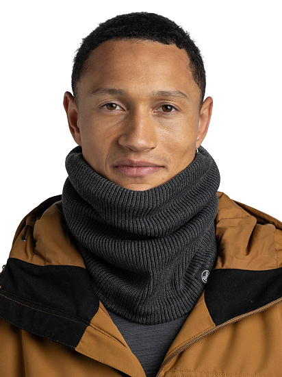 Шарф Buff Knitted & Fleece Renvi Grey Heather - Фото 3 большая