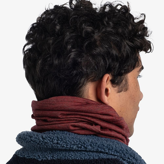 Бандана Buff Merino Lightweight Mars Red Multistripes - Фото 7 большая