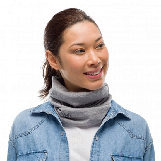 Бандана Buff Lightweight Merino Wool Solid Light Grey - Фото 2 большая