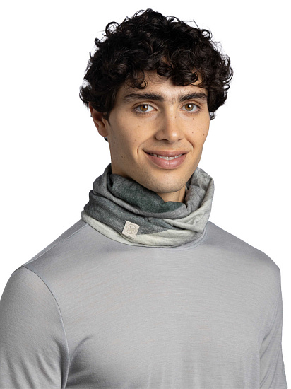 Бандана Buff Merino Lightweight Prints Aler Grey - Фото 3 большая