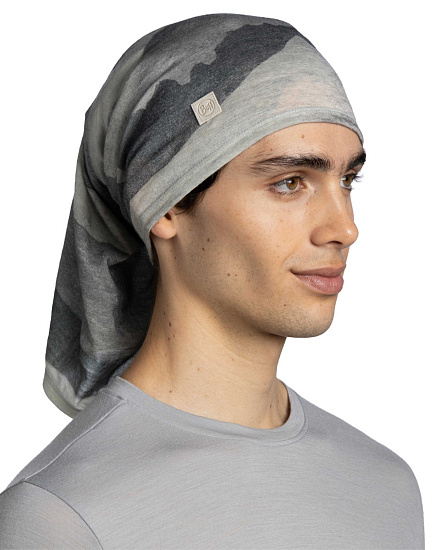 Бандана Buff Merino Lightweight Prints Aler Grey - Фото 4 большая