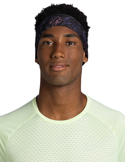 Повязка Buff CoolNet UV Slim Headband Anter Black - Фото 2 большая