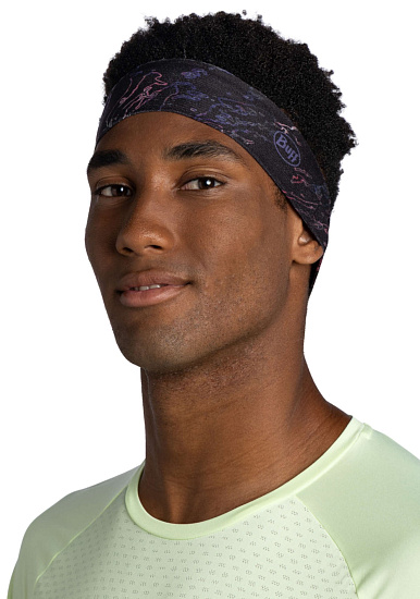 Повязка Buff CoolNet UV Slim Headband Anter Black - Фото 3 большая