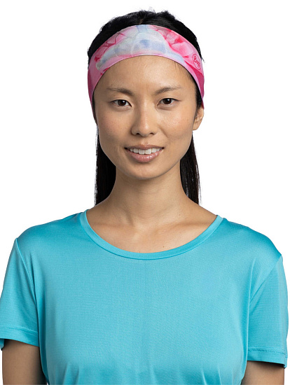 Повязка Buff CoolNet UV Slim Headband Esmerald Fluor Fuchsia - Фото 2 большая
