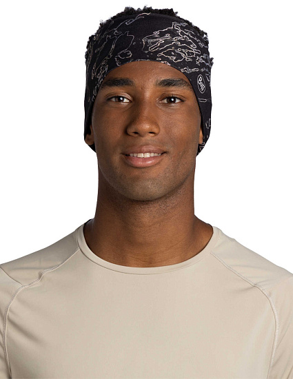 Повязка Buff CoolNet UV Wide Headband Anter Black - Фото 2 большая