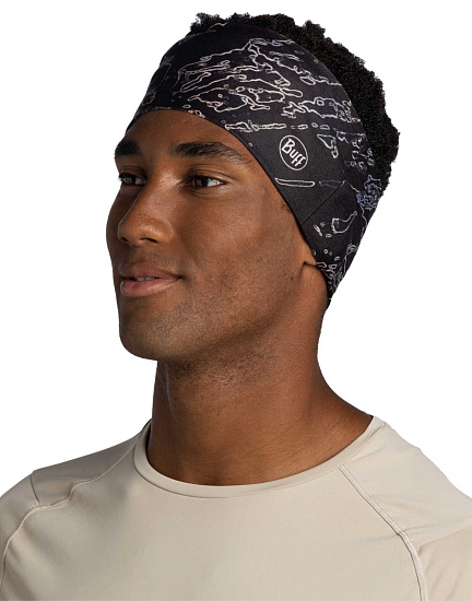 Повязка Buff CoolNet UV Wide Headband Anter Black - Фото 3 большая