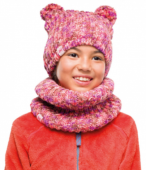 Шарф детский Buff Knitted&Polar Neckwarmer Lera Camelia Pink - Фото 2 большая
