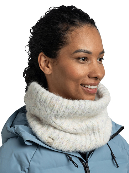 Шарф Buff Knitted & Fleece Eyla White - Фото 4 большая
