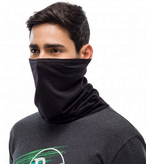 Бандана Buff Lightweight Merino Wool Solid Black - Фото 3 большая