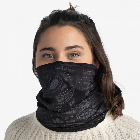 Бандана Buff Merino Lightweight Cashmere Black - Фото 3 большая