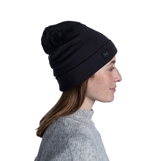 Шапка Buff HW Merino Wool Hat Solid Black - Фото 3 большая