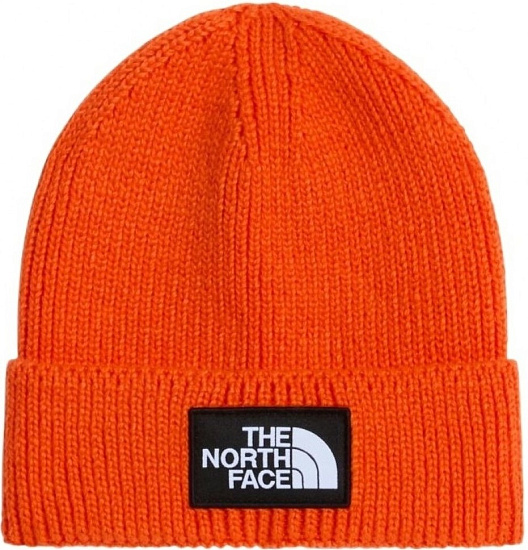 Шапка The North Face TNF Logo Box Cuffed TNF Orange - Фото 1 большая