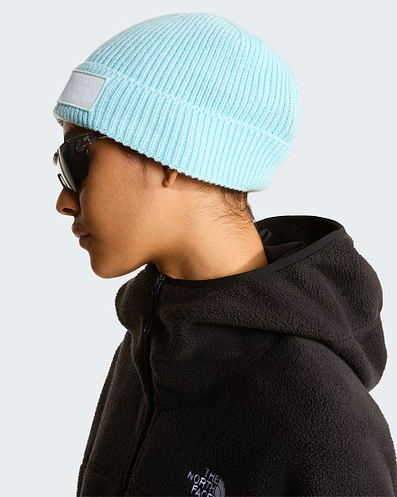 Шапка The North Face TNF Logo Box Cuffed Glacier - Фото 4 большая