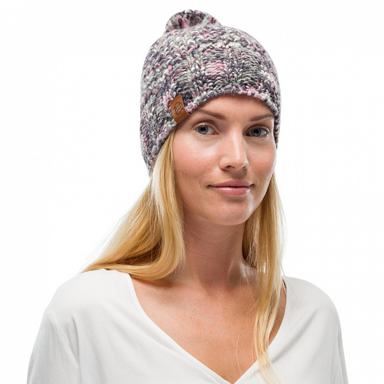 Шапка Buff Knitted & Fleece Hat Margo Castlerock Grey - Фото 2 большая
