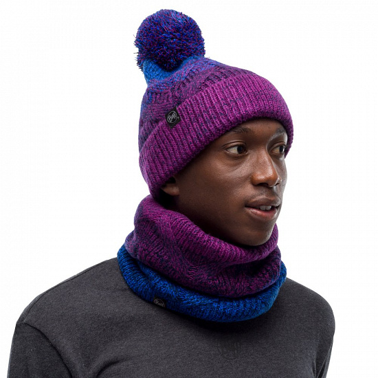 Шапка Buff Knitted & Fleece Masha Purplish - Фото 2 большая