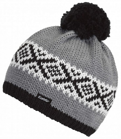 Шапка Eisbar Noma Pompon MU Schwarz/Graumele/White-Schwarz - Фото 1 большая