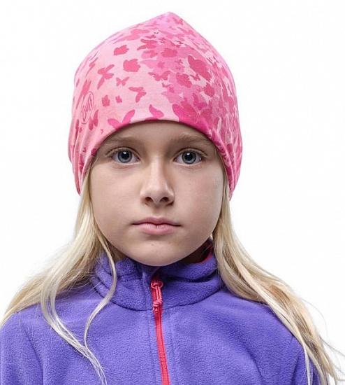 Шапка Buff Micro&Polar Hat Child Butterfly Pink - Фото 2 большая