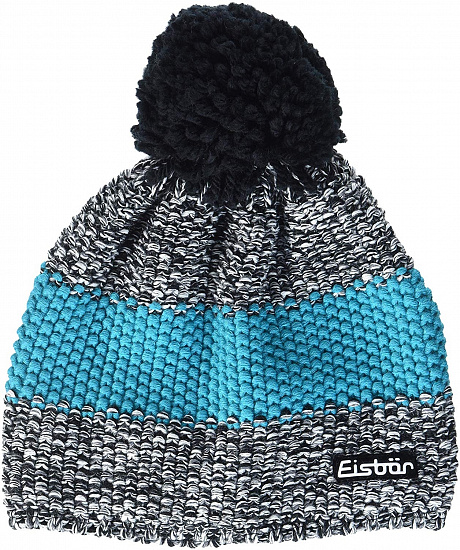 Шапка Eisbar Styler Pompon MU Schwarz/Weissmele/Iceocean - Фото 1 большая