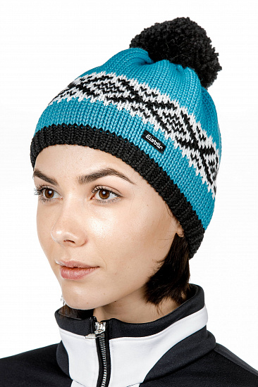 Шапка Eisbar Noma Pompon MU Schwarz/Mugoazur/White/Schwarz - Фото 1 большая
