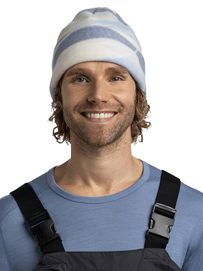 Шапка Buff Polar Prints Aguar Blue - Фото 3 большая