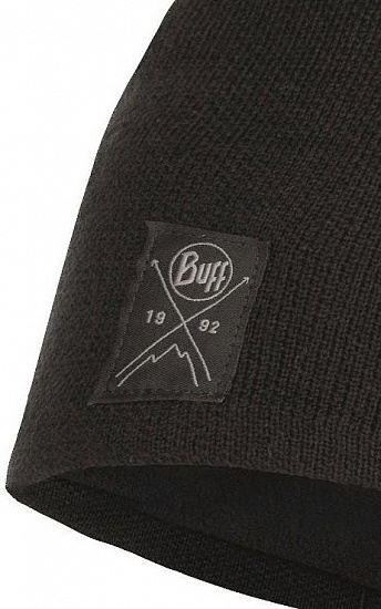 Шапка Buff Knitted & Polar Hat Solid Black - Фото 2 большая
