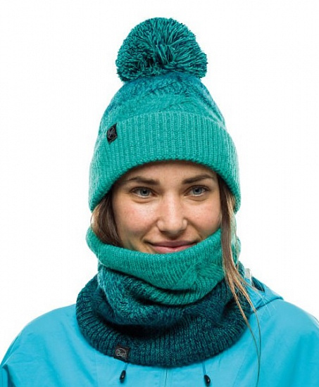 Шапка Buff Knitted&Polar Hat Masha Turquoise - Фото 2 большая