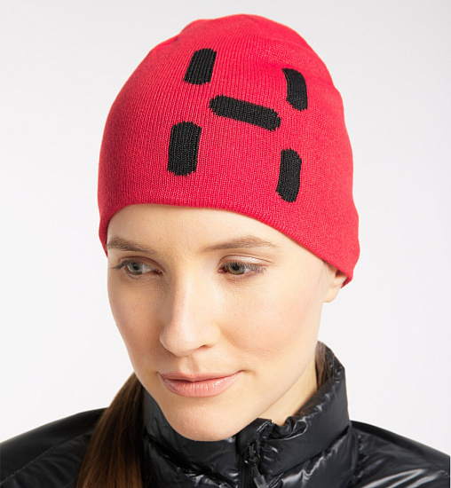 Шапка Haglofs Reversible Logo Scarlet Red/True Black - Фото 4 большая