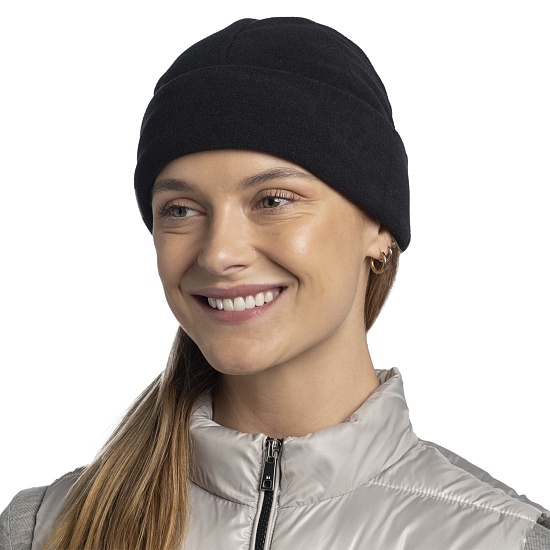 Шапка Buff Polar Prints Solid Black - Фото 3 большая