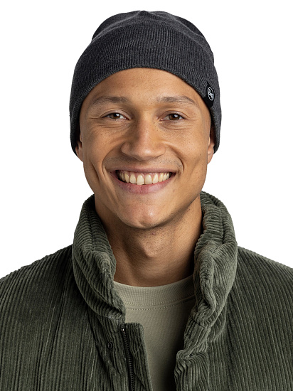 Шапка Buff Knitted & Fleece Lilon Short Grey Heather - Фото 3 большая