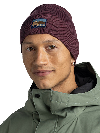 Шапка Buff Knitted Lilon Long Burgundy - Фото 3 большая