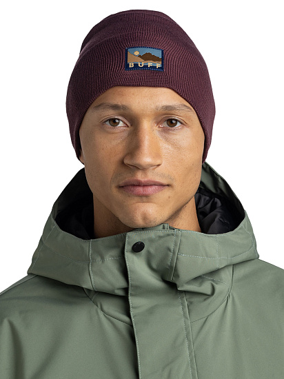 Шапка Buff Knitted Lilon Long Burgundy - Фото 5 большая