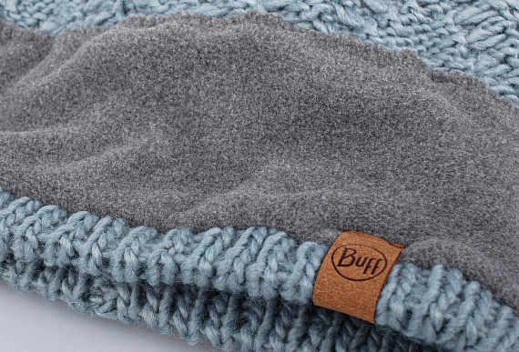 Шапка Buff Knitted & Fleece Caryn Blue Grass - Фото 5 большая